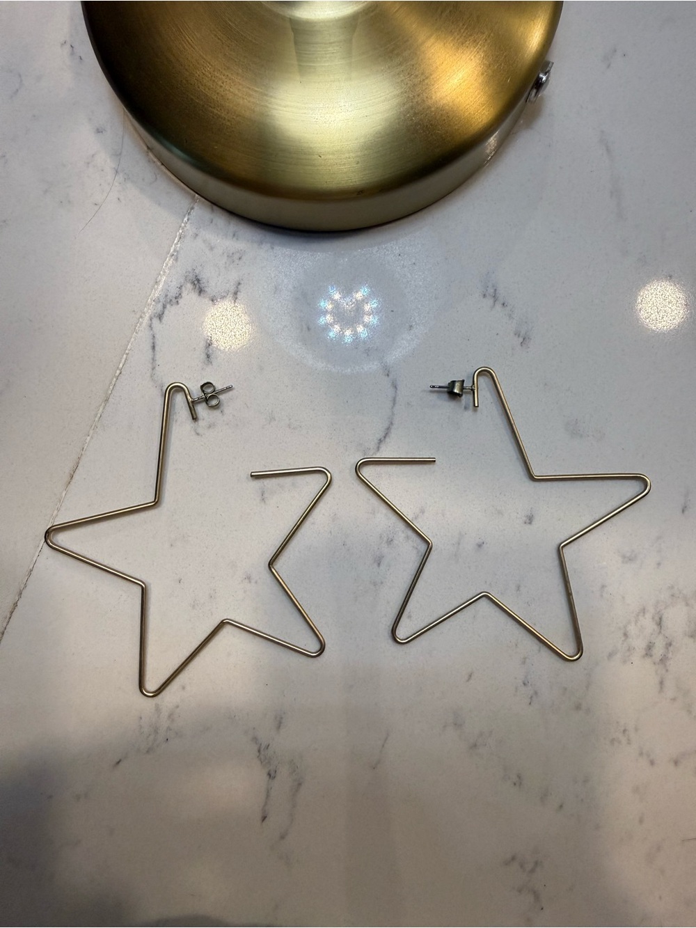 Gold Star Hoop Earrings - Brand: